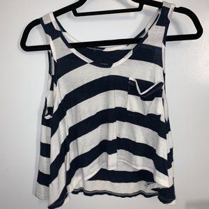 White and Navy Striped Tank